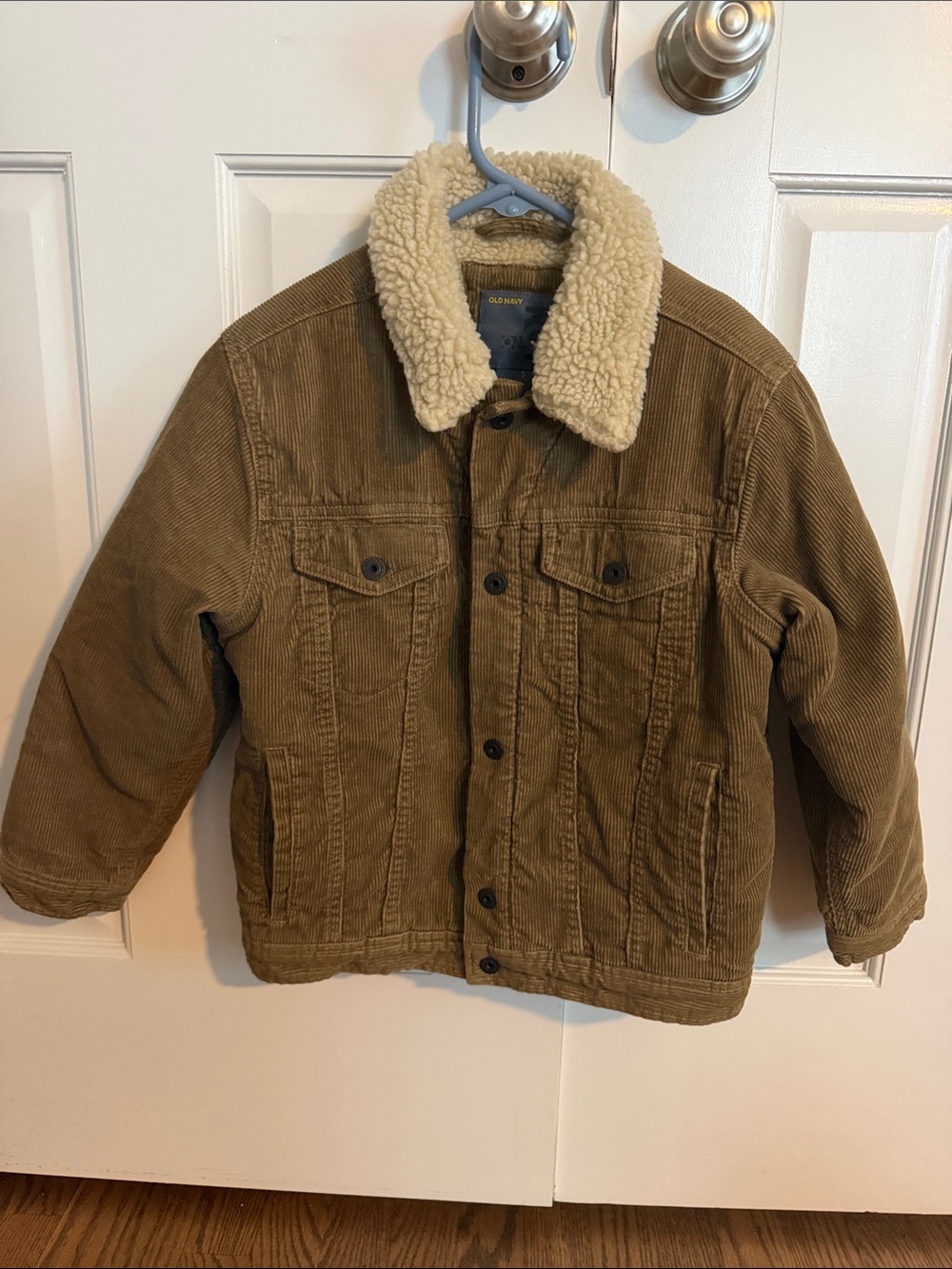 Old Navy Brown Corduroy Jacket with Cream Sherpa Collar